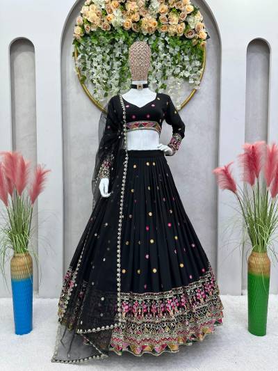 QRC237 BY QRC DESIGNER GEORGETTE LEHENGA CHOLI WHOLESALER IN INDIA